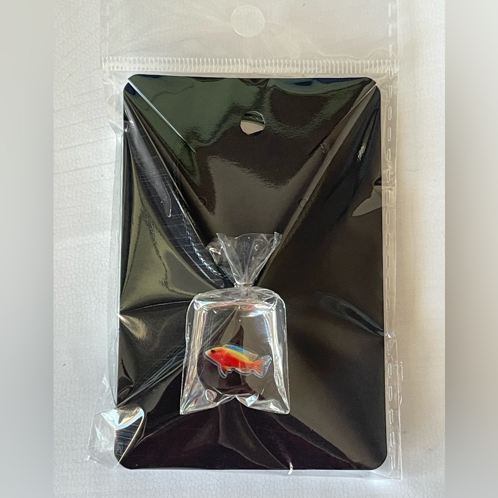 Handmade fish in a bag necklace